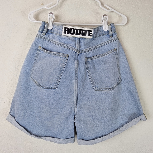 ROTATE By Birger Christensen High Rise Light Blue Denim Shorts - Picture 5 of 15